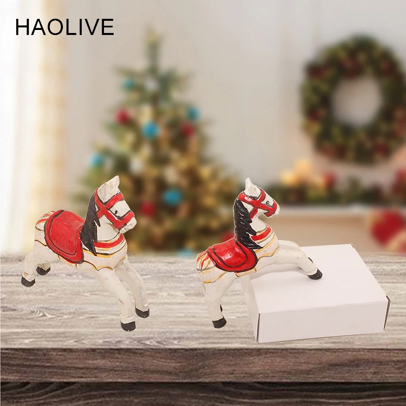 

HAOLIVE Wooden Painted Trojan Horse DIY Wooden For Party DIY Decor Wedding Eester Birthday Party Grinding Home Safe Ornaments