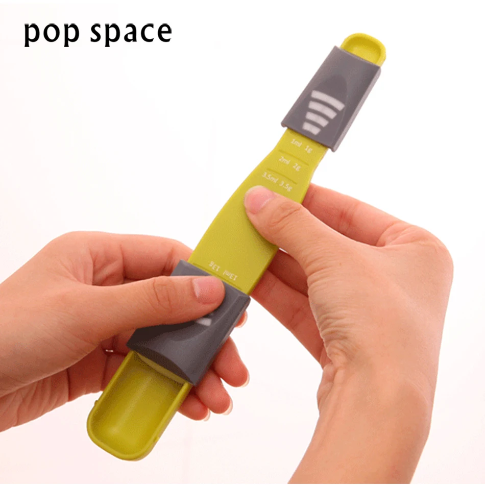 

Measure Cup Double End Eight Stalls Adjustable Scale Measuring Spoons Metering Spoon baking tool Kitchen accessories