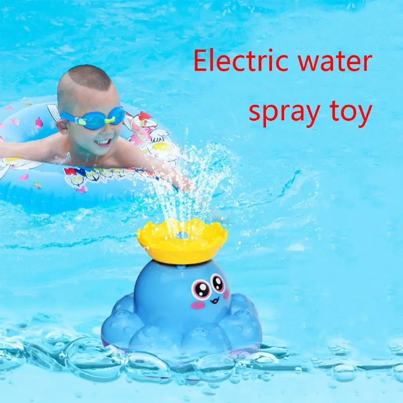 Игрушка для ванны, распылитель воды, осьминог, поплавок, вращающийся фонтан, Детские принадлежности для ванной, Детские вечерние электронные распылители