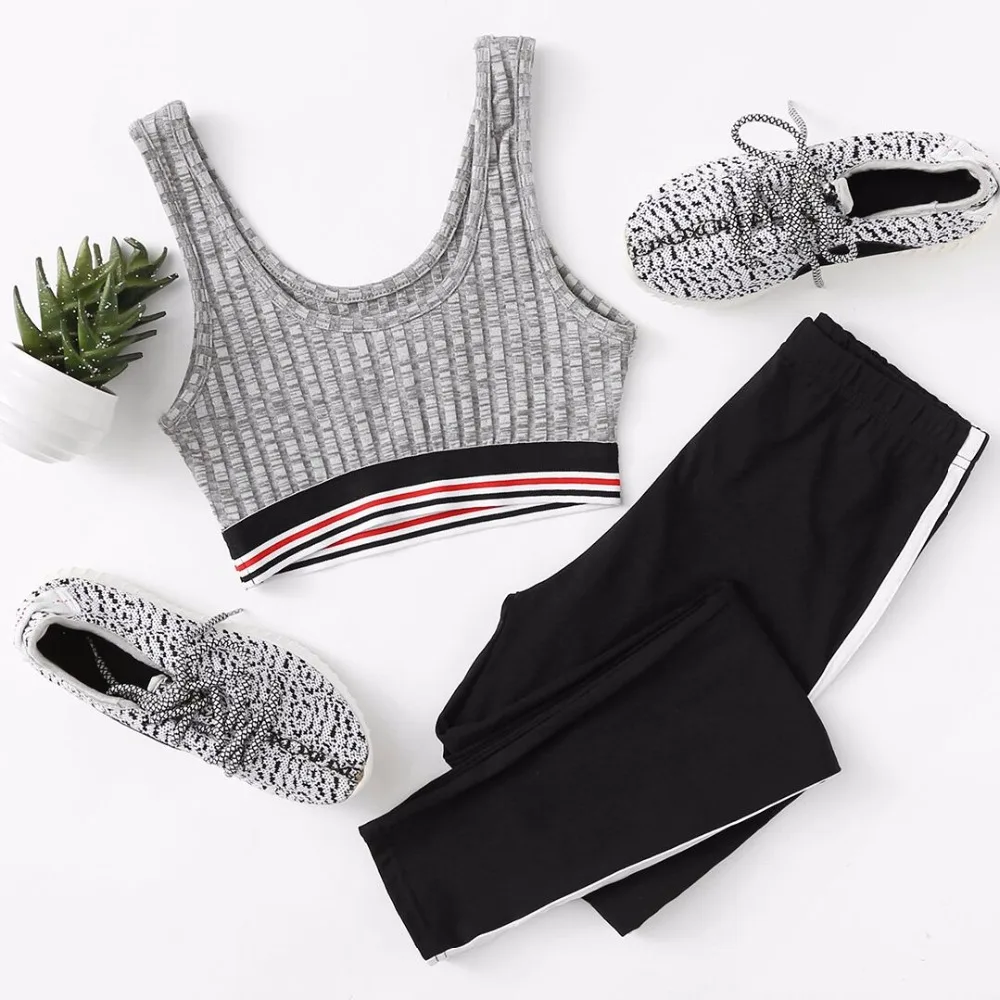 Dotfashion, черные полосатые леггинсы по бокам,, женские обтягивающие леггинсы длиной до лодыжки, женские повседневные Леггинсы со средней талией