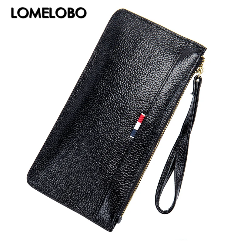 

Lomelobo Slim Genuine Leather Lady cute Wallets Girl Party Zipper portomonee Female Cell Phone Bags women's Clutch Purse H1PLC21