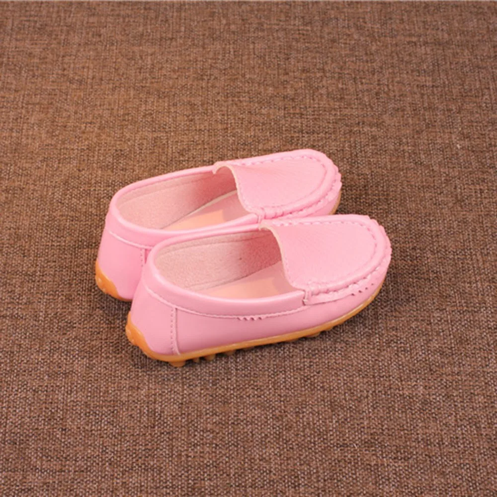 Детская повседневная обувь; яркие цвета; 6 цветов; однотонные кожаные спортивные кроссовки для мальчиков и девочек; повседневные водонепроницаемые мокасины; Брендовая детская обувь