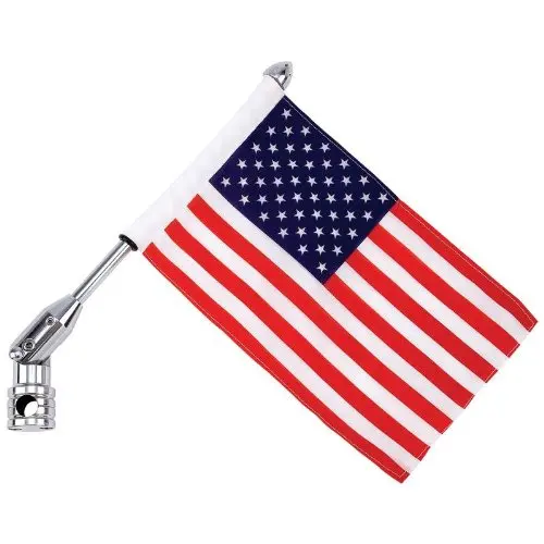 Хромированное регулируемое крепление флага для Harley Street Glide Road King багажная стойка и универсальный мотоцикл - Цвет: For USA Flag