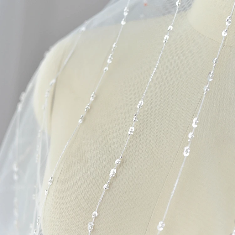 sequins lace fabrics for wedding dress 3