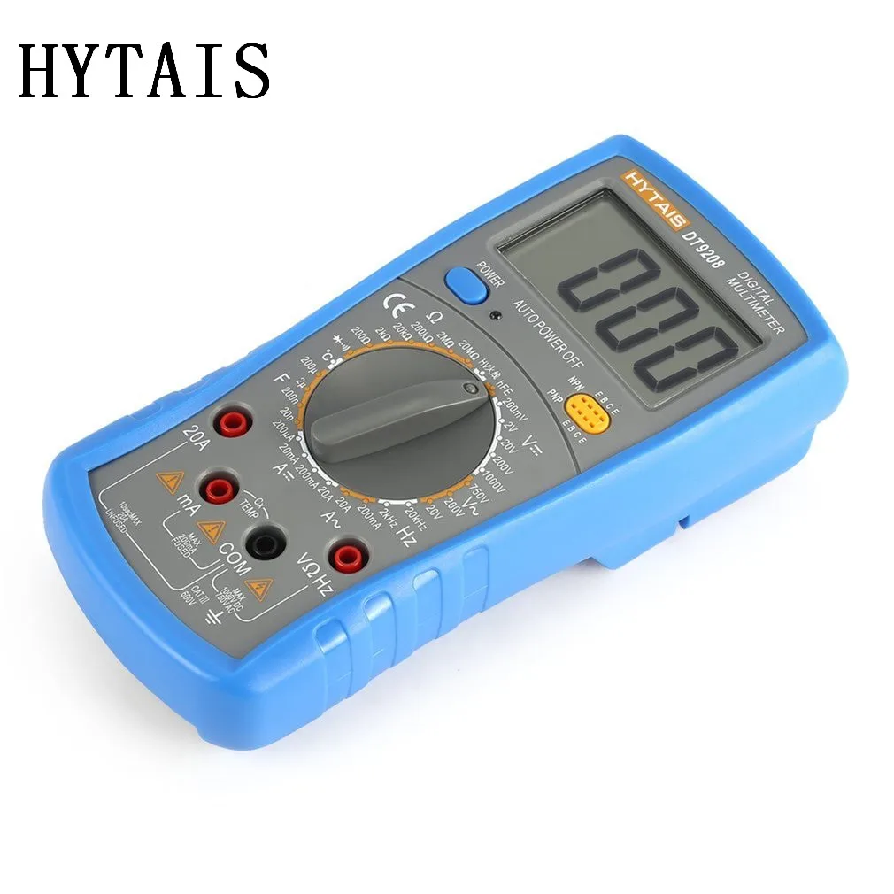 

HYTAIS DT9208 Digital Multimeter 1999 counts AC/DC Ammeter Voltmeter Ohm Portable Resistance Voltage Temperature Tester Meter