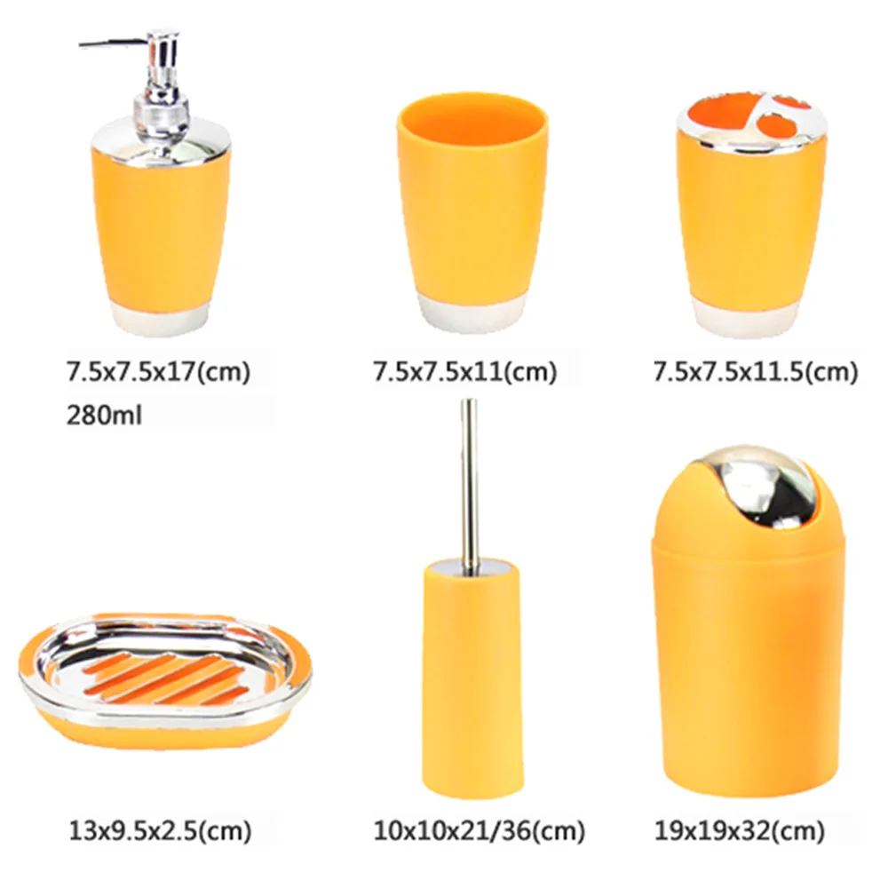 

6 Pcs Bathroom Soap Cup Waste Toothbrush Holder Bathroom Brush Lotion Bottle Soap Box Home hotel bathroom Toothbrush Cup set