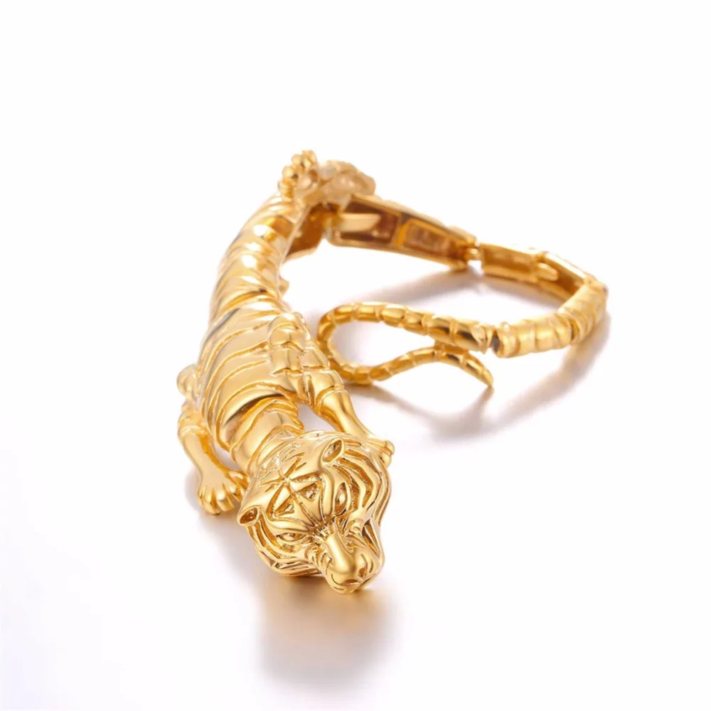 Starlord браслет с надписью в форме тигра уникальный дизайн модный золотого цвета/из нержавеющей стали крутой тигр мужской браслет GH2701