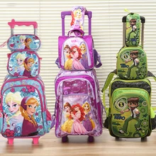 Nouvelle bonne qualité princes voitures enfants sac d’école chariot ensemble chariot bagages sac à dos certains 3 pc un ensemble pour les garçons et filles