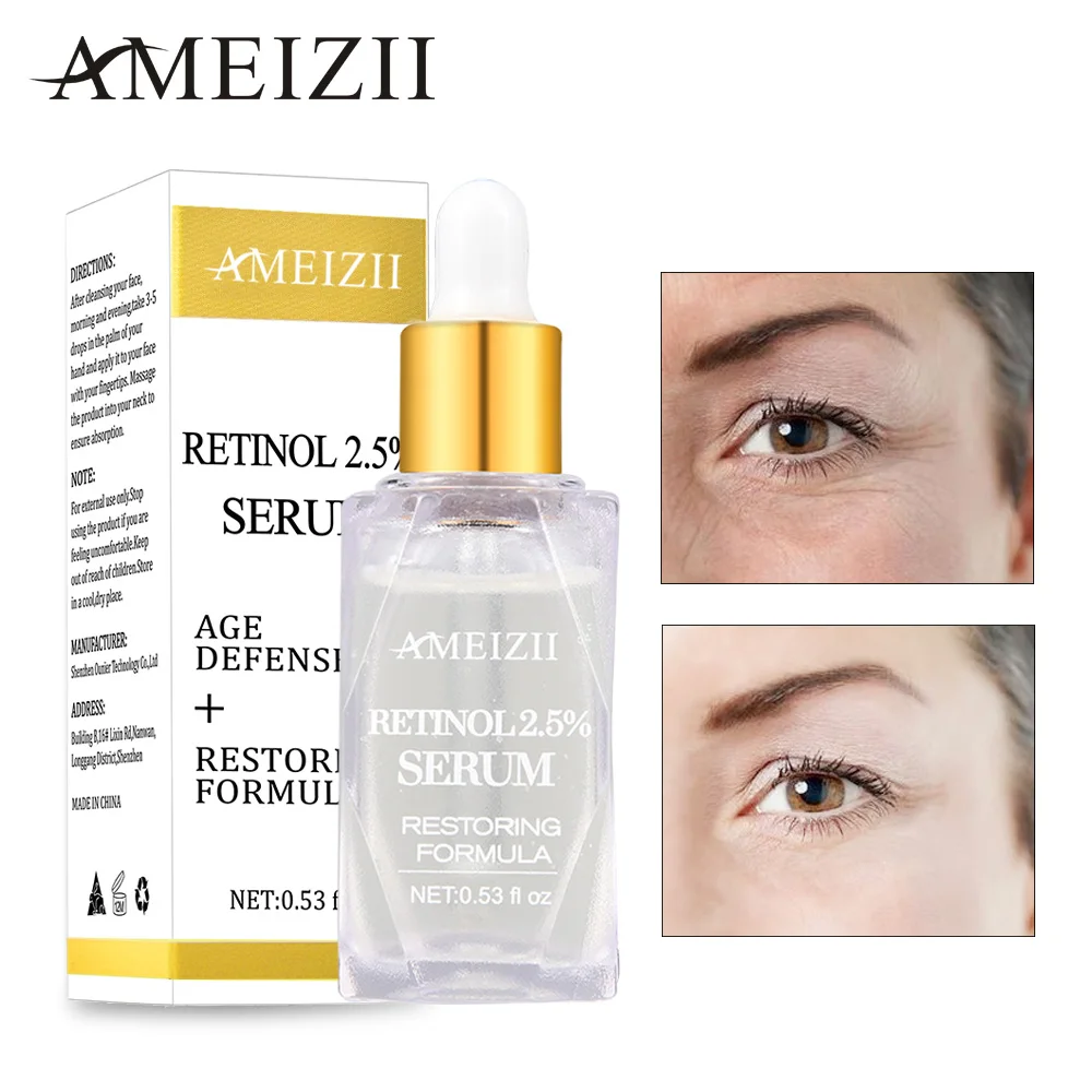 

Ameizii Retinol 2.5% Face Serum Firming Repair Skin Anti Wrinkle Vitamin C Hyaluronic Acid Essence Whitening Face Lifting Cream