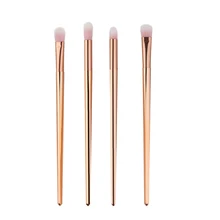 4Pcs Rose Gold Small Size Makeup Brushes Set Foundation Blending Eyeshadow Eyeliner Lip Makeup Tool Cosmetic Kit