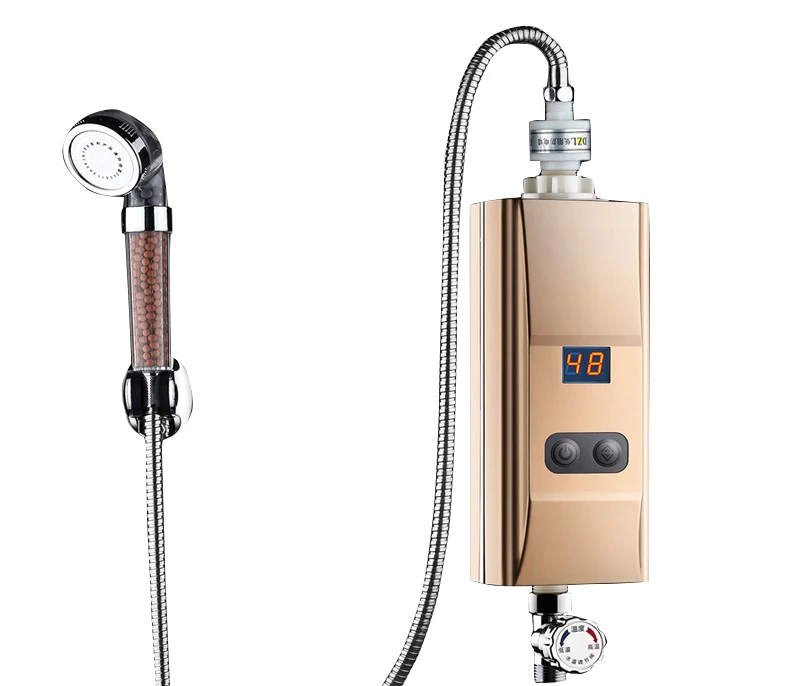 Entrée de débit d'eau de fond robinet d'eau chaude cuisine sans réservoir instantanée chauffe eau électrique robinet de chauffage douche chauffe bain