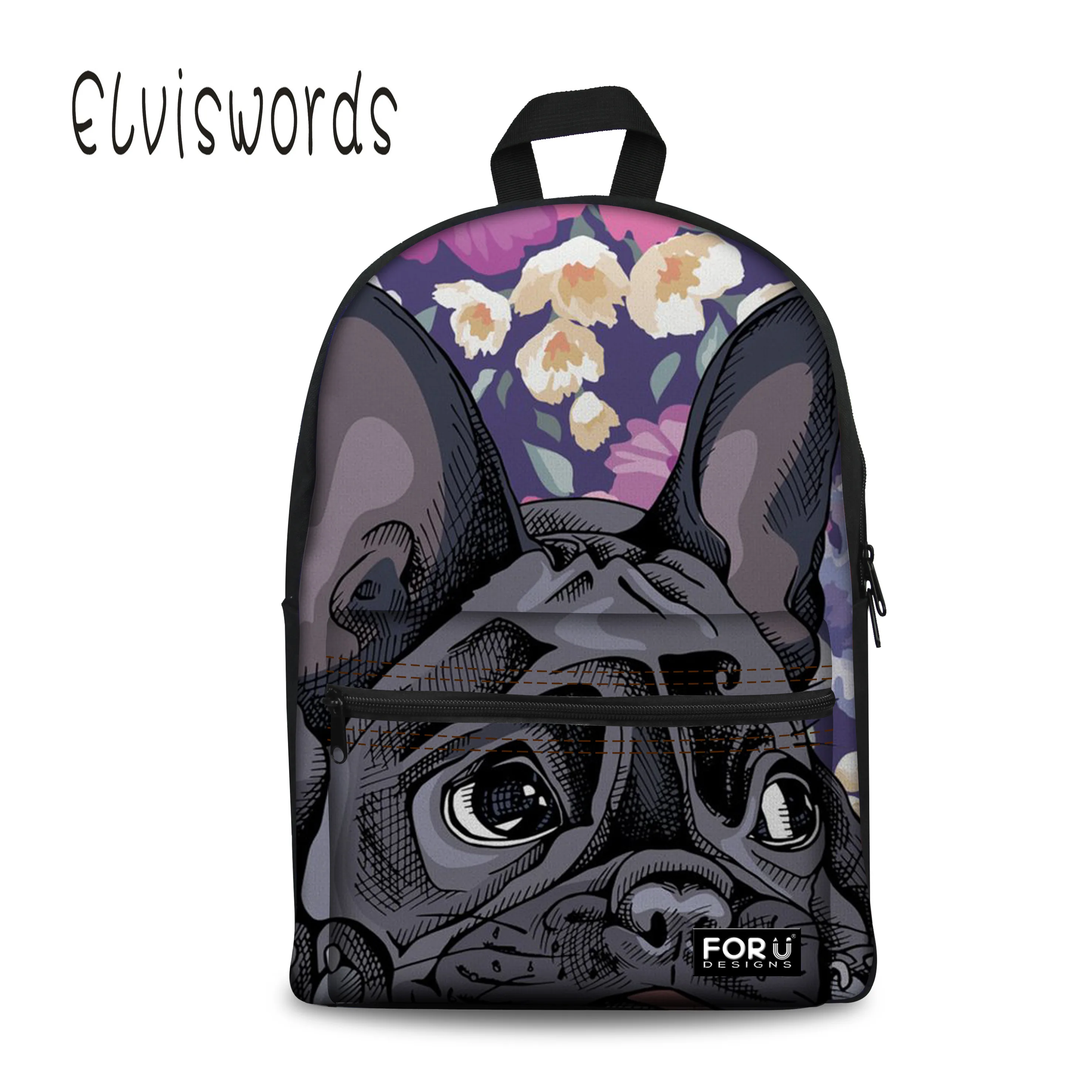 

German Shepherd Flower Kids School Bags For Girls Teenage Student Schoolbag Casual Canvas Children Book Bag Mochila Infantil