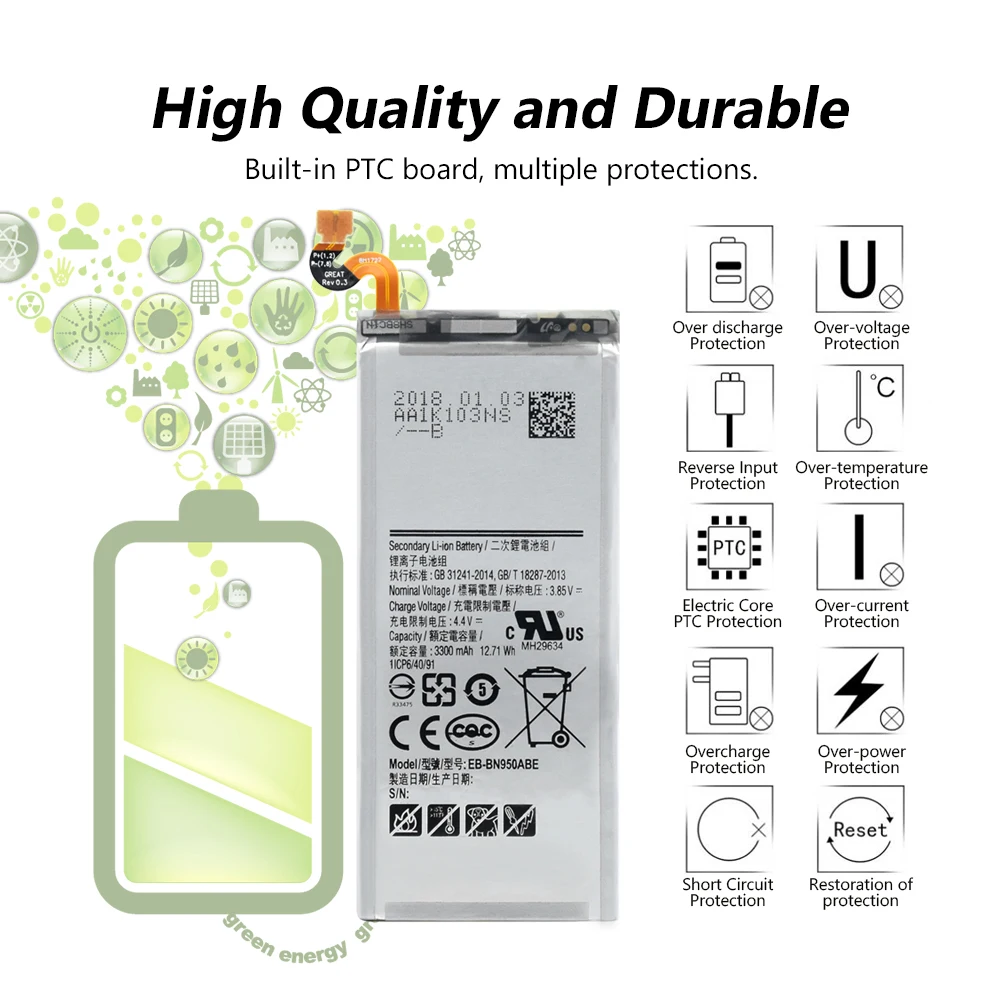 3 85 v батарея для samsung galaxy SM N950FD N950F/DS N950J N950N M N950U N950W проект Байкал V ионно литиевая