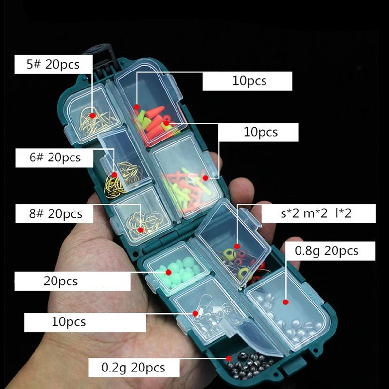 

Waterproof Hooks Tackle Box ABS plastic Small Fishing Kit Accessories Lure Case Organizer Container Pocket size