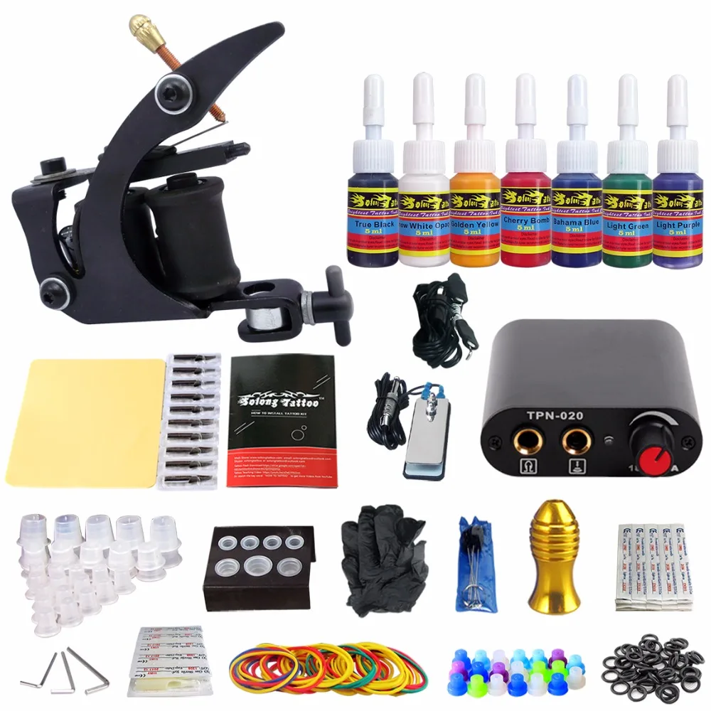 

Stigma Professional Tattoo Kits 1 Tattoo Machine for Beginer Power Supply 7 Inks TK105-1
