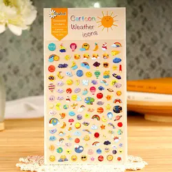 Kawaii погода иконки мультфильм клей наклейки Скрапбукинг DIY декоративные наклейки на мобильный телефон H0961