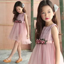 DZIECKO Кружевные Платья с цветочным узором для девочек тюль Лето Детская одежда для девочек цветочный талии юбки платья с подсолнечниками Детская одежда