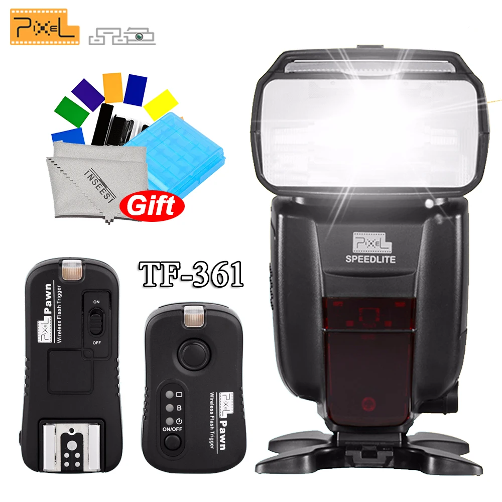 

PIXEL X800C Standard Wireless Flash Speedlite E-TTL/M/Mult + Pixel TF-361 Wireless Remote Flash Trigger Receiver for Canon EOS