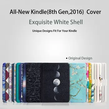 

WALNEW PU Leather Ultra Slim Cover with Auto Wake/Sleep Case for All-New Amazon Kindle 2016 Release 8th Generation Only E-Book