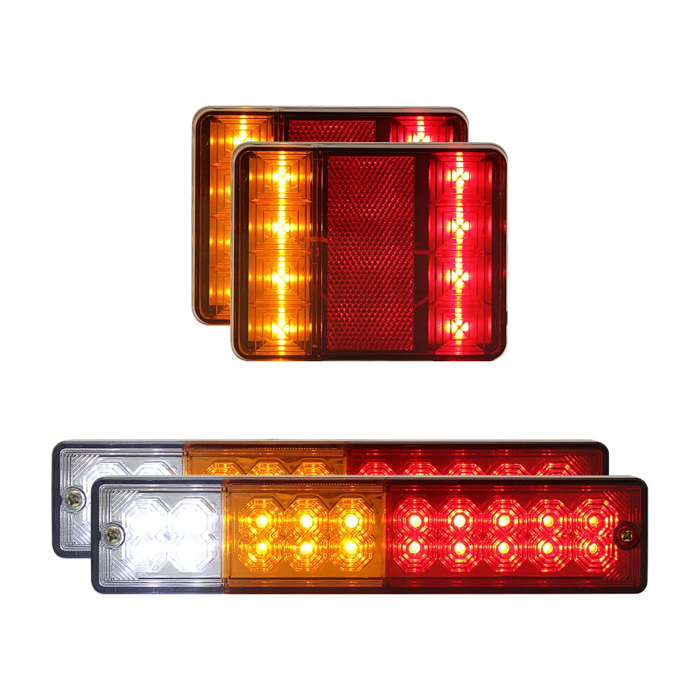 

2pcs Car Truck LED Rear Tail Light Brake Lights 12V Waterproof Durable Auto Warning Light for Tractor Boat Lorry Caravan ATV
