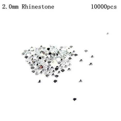 

1bag/lot(10000pcs/bag) 30colors color optional Clear White Round Crystal Rhinestone Nail Art Tip Rhinestone 2mm