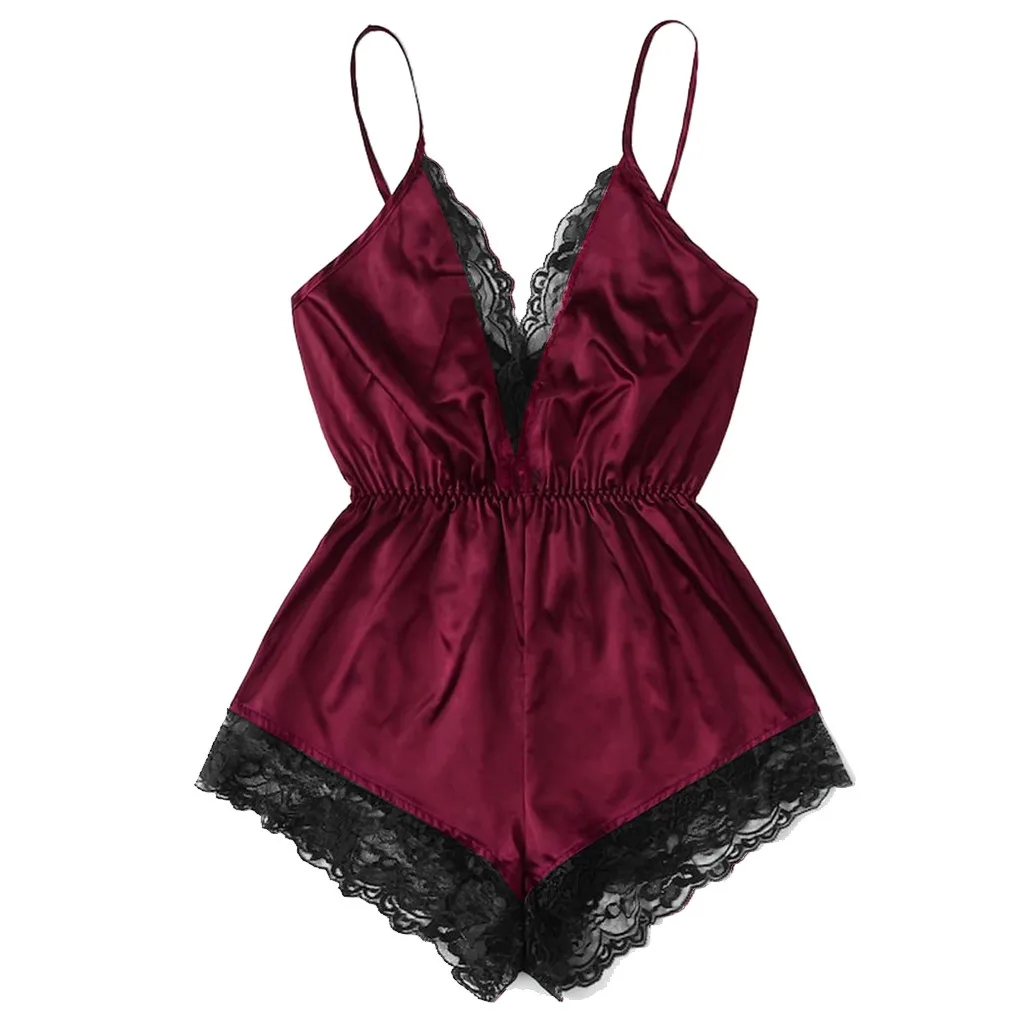 

Nightdress Fashion Women Sexy Lingerie Girl Lace Splice Bodysuit Sleepwear Bodydoll Night Gown Sleepwear Nighties For Women