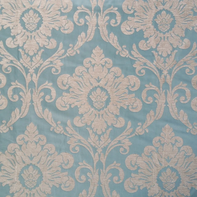 Classic Damask Plain dye Light Blue Chenille Sofa Headboard Bag Garment