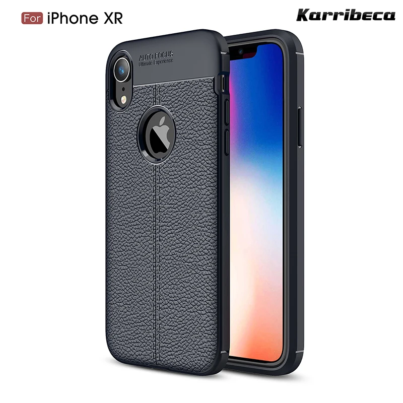 

Litchi silicone case for iphone xr 6.1" cases funda carcasas hoesje skal lychee tpu cover coque etui kryt tok husa kilifi