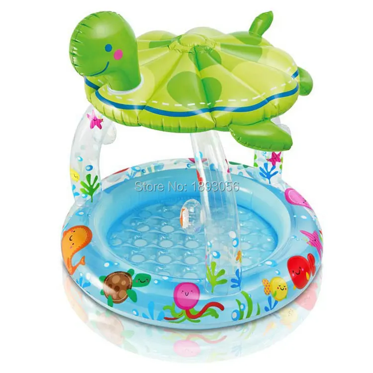 Intex Free Shipping Bath Toy Inflatable Bathtub Baby Pool Tortoise Awning Child Paddling Pool