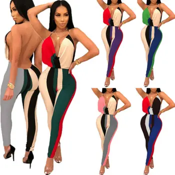 

High Quality 2019 New Women Summer Fashion Casual Style Clubwear Summer Playsuit Bodycon Party Sexyt Jumpsuit Romper Trousers UK