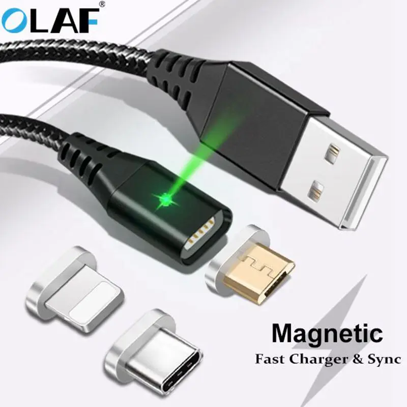 كابل USB مغناطيسي ل فون سامسونج غالاكسي S10 نوع C المغناطيسي شحن سلك شاحن بيانات المصغّر usb كابل الهاتف المحمول الكابلات