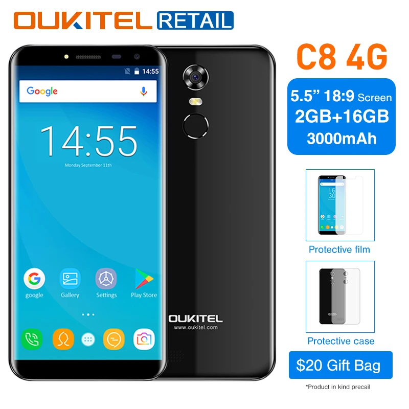 Oukitel C8 4G 5.5'' 18:9 Aspect Ratio Infinity Display