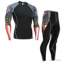 Компрессионные брюки мужские осенние и зимние облегающие штаны для бега спортивные штаны на резинке марафон быстросохнущие