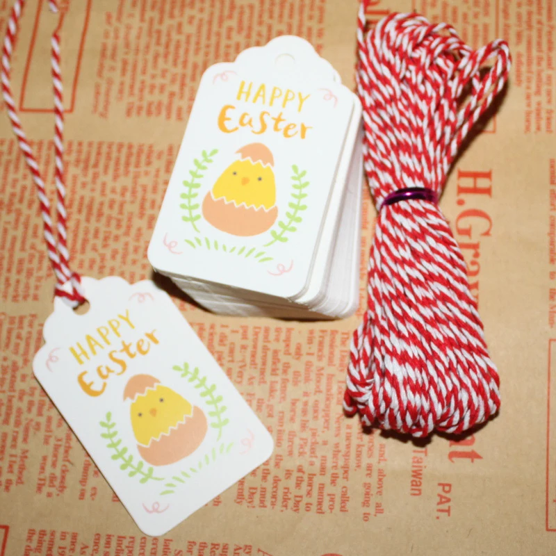 100pcslot Easter Rabbit Kraft Paper Tags Labels DIY Wedding Note Craft Gift Tag Easter Bunny Decorations for Home wielkanoc (5)