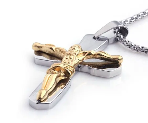 Титана стали крест иисуса подвеска мужчины ожерелье|necklace with perfume bottle|necklace squarependant