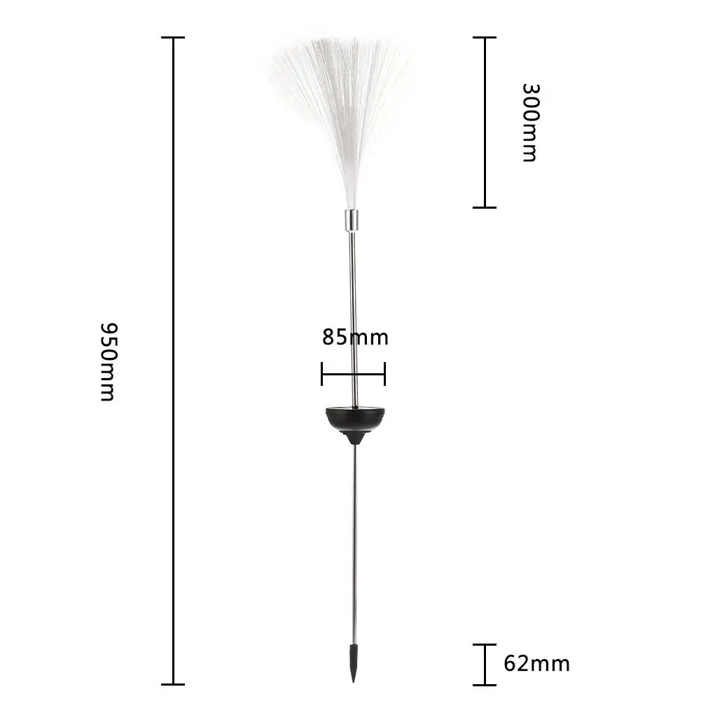 LAIDEYI 2 шт. уличный светодиодный светильник на солнечных батареях из оптического волокна, лампа для газона, цветная лампа для сада, новинка, светодиодный светильник на солнечных батареях, ночная декоративная лампа