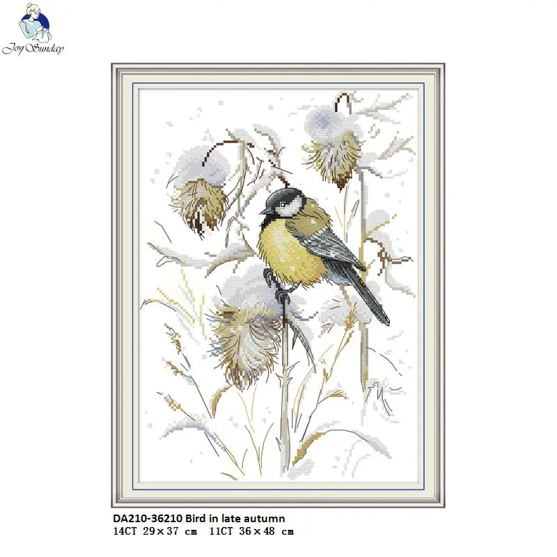 DIY Stamped Cross Stitch Kit Embroidery Package 14CT Cloth Autumn House