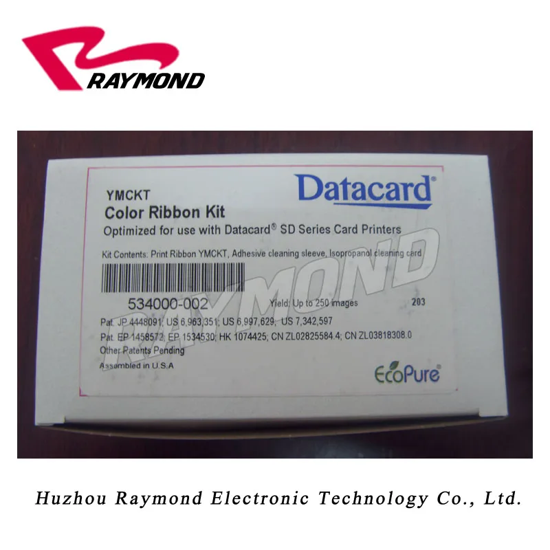 Datacard 534000-002 или Datacard 552854-204 YMCKT цветная лента, 250 отпечатков в рулоне