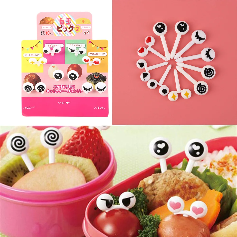 30pcs plastic animals food fruit picks forks bento box decor set