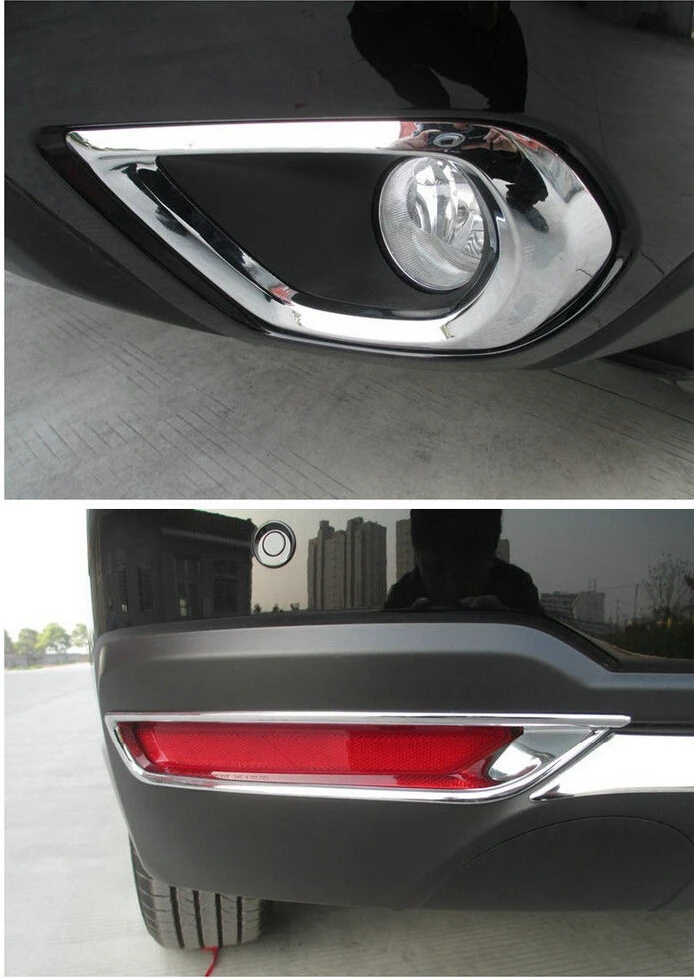 ABS Chrome Front And Rea Fog Light Lamp Cover Trim for Subaru Forester