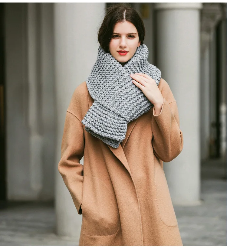 SupSindy женский зимний шерстяной вязаный шарф яркие шарфы разных цветов мягкие удобные толстые теплые шарфы ручной работы европейский стиль