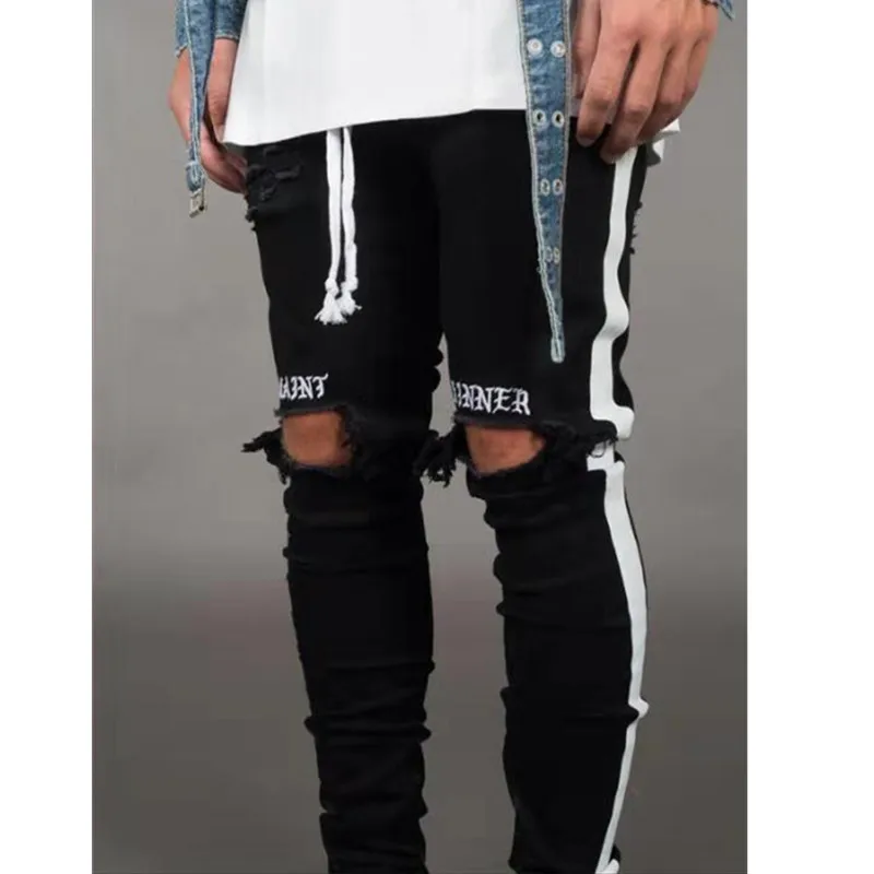 BDLJ 2019 Men Stylish Ripped Jeans Pants Biker Skinny Slim Straight Frayed Denim Trousers Fashion Skinny Jeans Men Clothes AB03 BDLJ 2019 Men Stylish Ripped Jeans Pants Biker Skinny Slim Straight Frayed Denim Trousers Fashion Skinny Jeans Men Clothes AB03