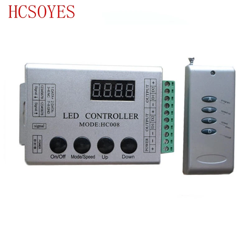 

DC12V HC008 4 Keys rgb led pixel controller programmable control 2048 pixel,133 effect modes,ws2811controller