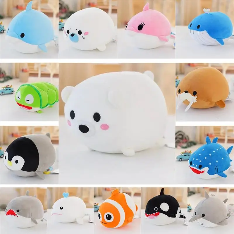 

20cm/33cm Cute Cartoon Animal Toy Dolphin Penguin Sea Lion Killer Whale Shaped Plush Toy Ocean Union Foam Particle Children Doll