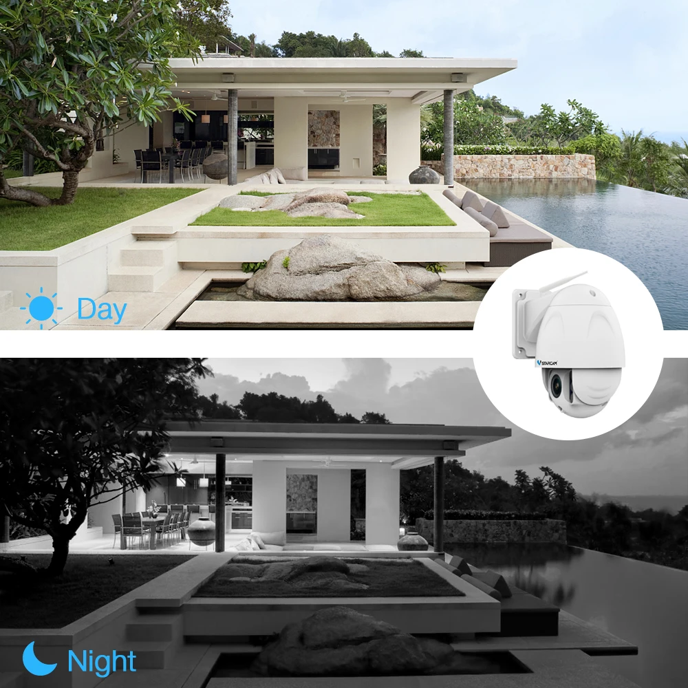 Najtaniej VStarcam bezprzewodowe PTZ kamera IP kopułkowa na świeżym powietrzu 1080P FHD 4X Zoom bezpieczeństwa CCTV wideo sieci nadzoru bezpieczeństwa kamera IP Wifi
