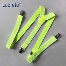 2,5 см широкий Модный узор в горошек полиэстер подтяжки женские мужские серьга унисекс подтяжки Y-back эластичная подвеска