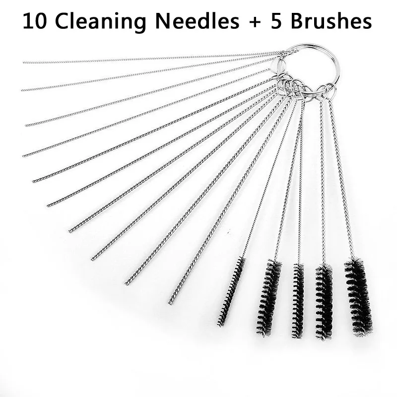 

Carburetor Carbon Dirt Jet Remove 10pc Cleaning Needles + 5 Brushes Tool Kits Carburetor Engine Carbon Cleaner for Car&Motor