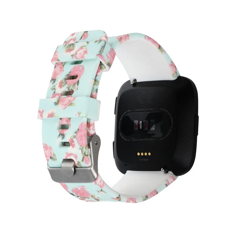 Смарт-часы ремешок замена Браслет ремешок для Fitbit Versa пион принт часы браслет цветок ремешок Correa Relo аксессуары