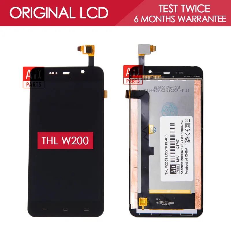 100 Original TESTED 5 0 inch 1280x720 Display For THL W200 W200S W200C LCD With Touch