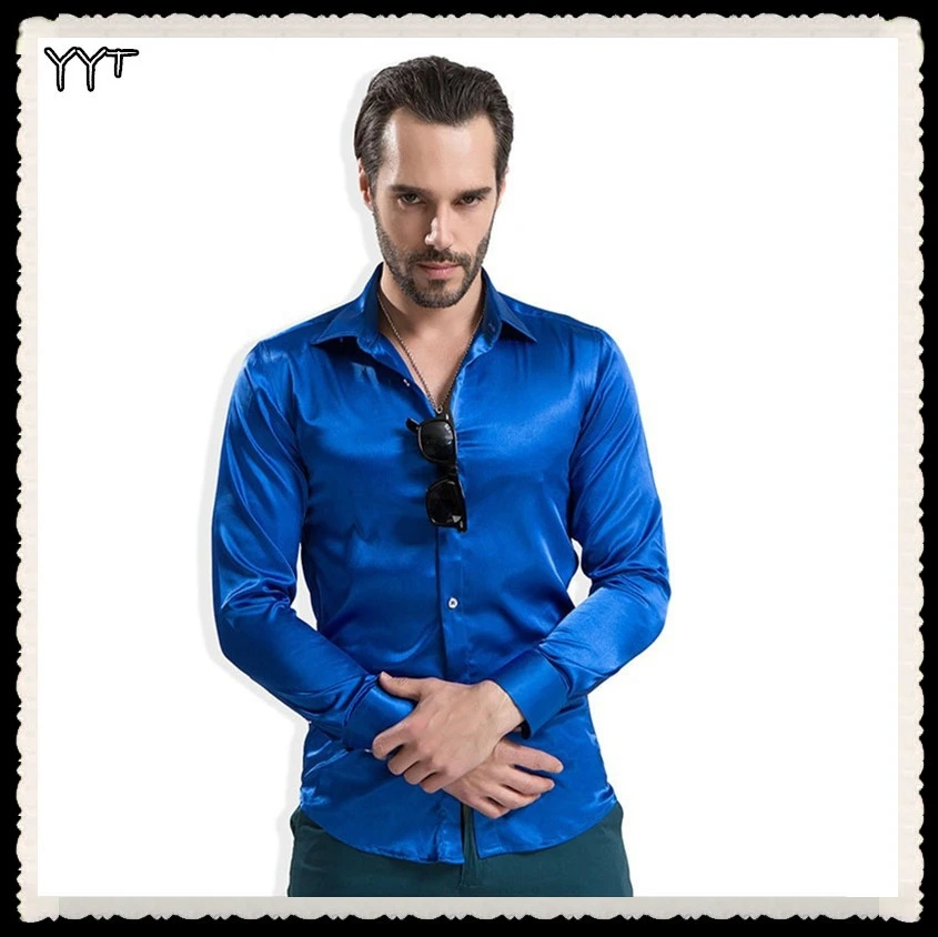 Clearance Sale Leisure men's clothing High grade emulation silk long